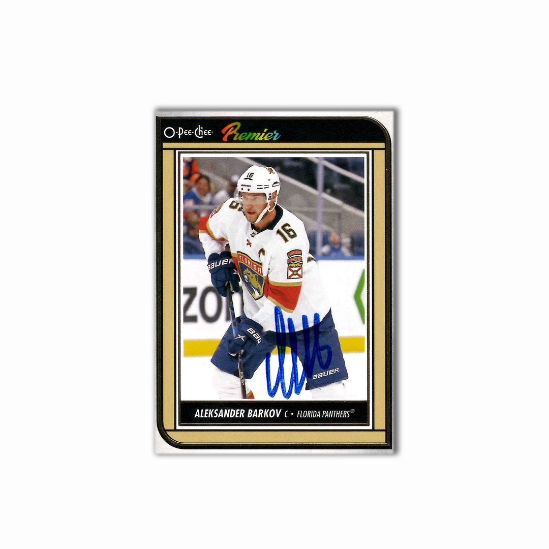 Aleksander Barkov Autographed Florida Panthers 2022-23 O-Pee-Chee Premium P-19 Hockey Card