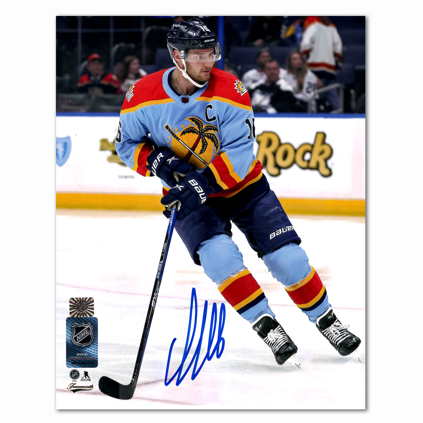 Aleksander Barkov Autographed Florida Panthers Reverse Retro 8x10 Photo