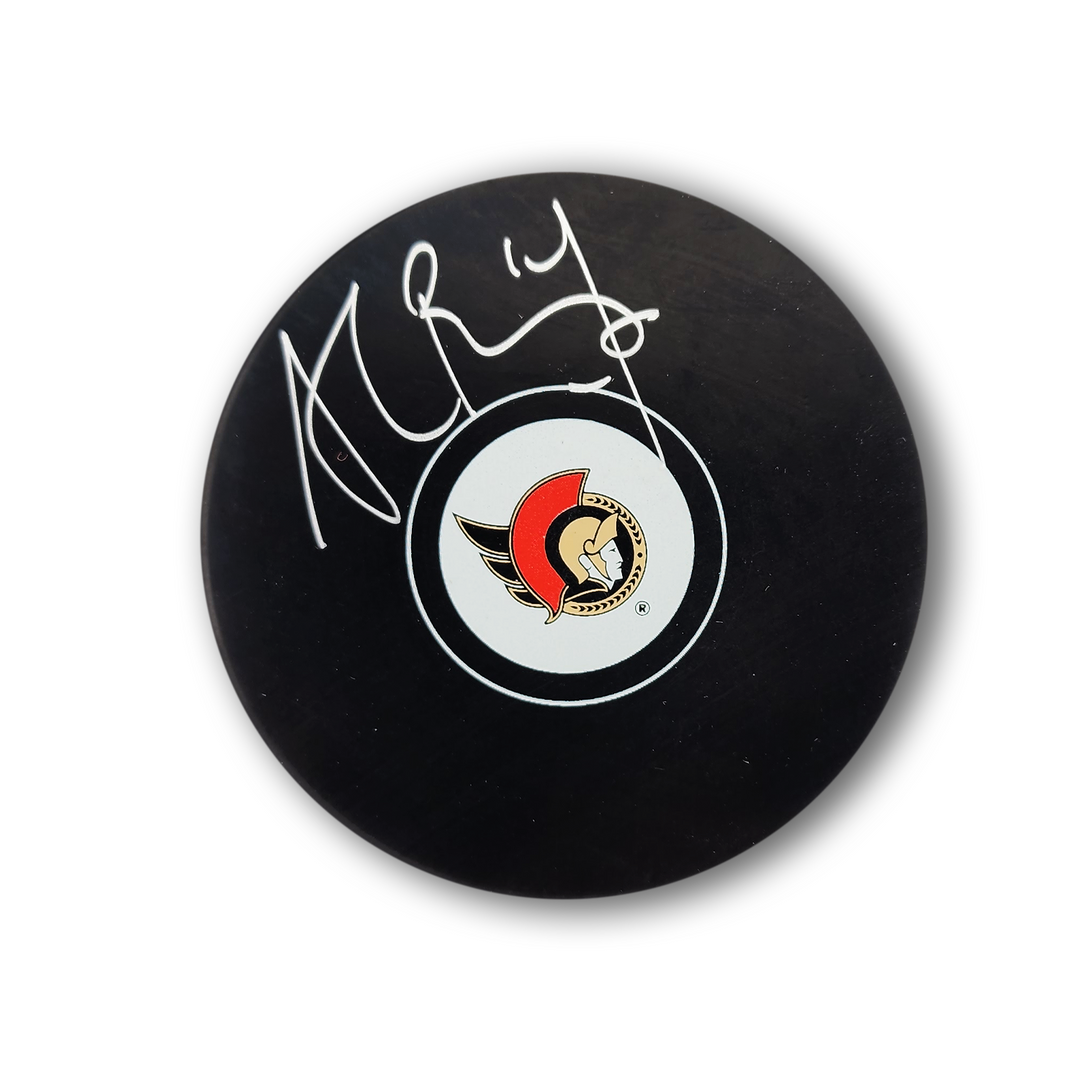 Alex Burrows Autographed Ottawa Senators Hockey Puck
