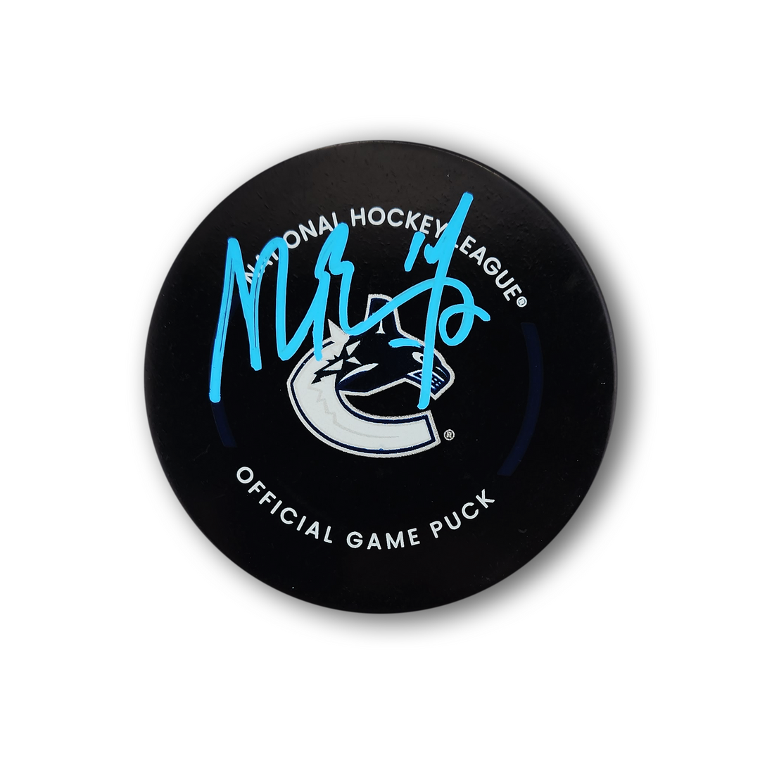 Alex Burrows Autographed Vancouver Canucks Official Hockey Puck