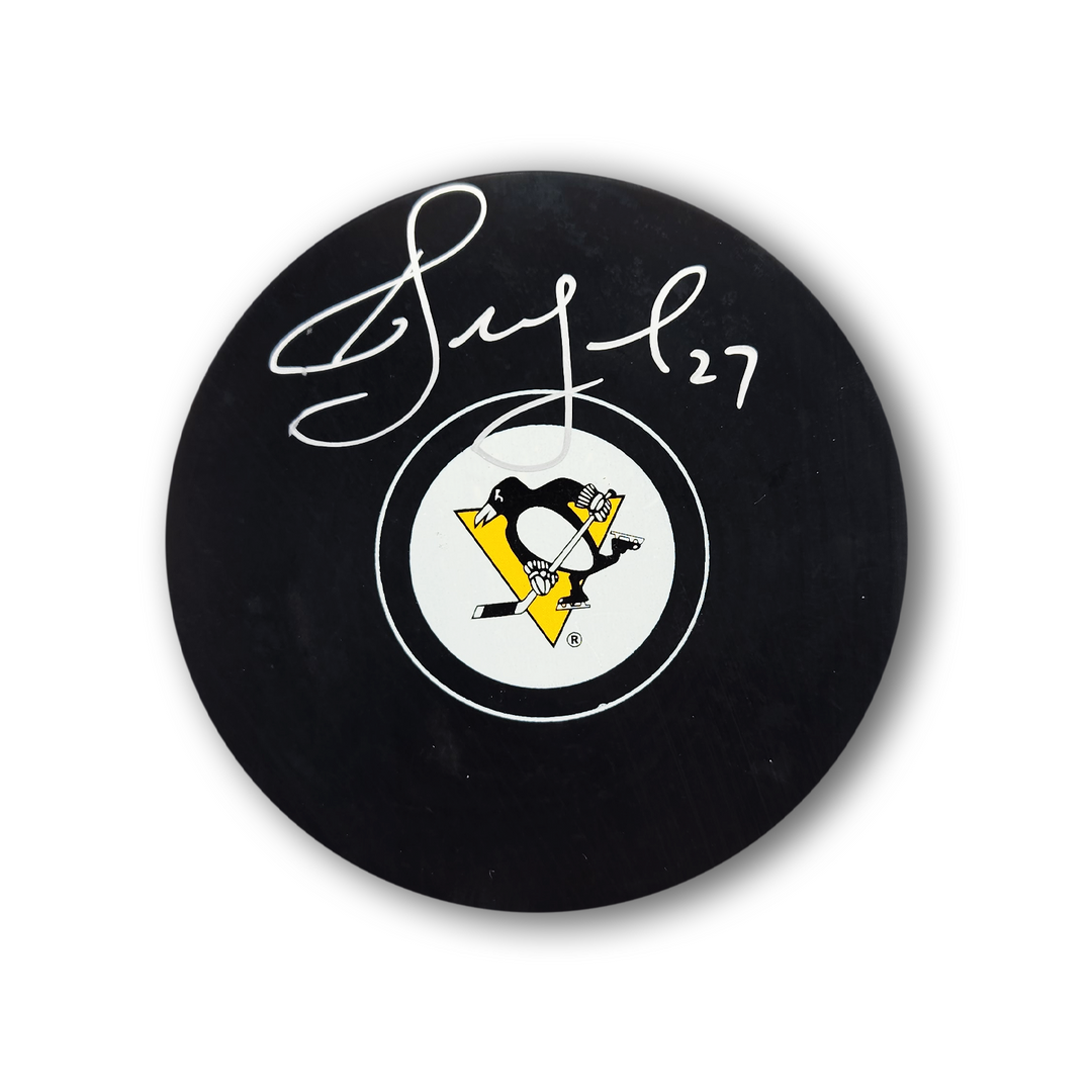 Alex Kovalev Autographed Pittsburgh Penguins Hockey Puck