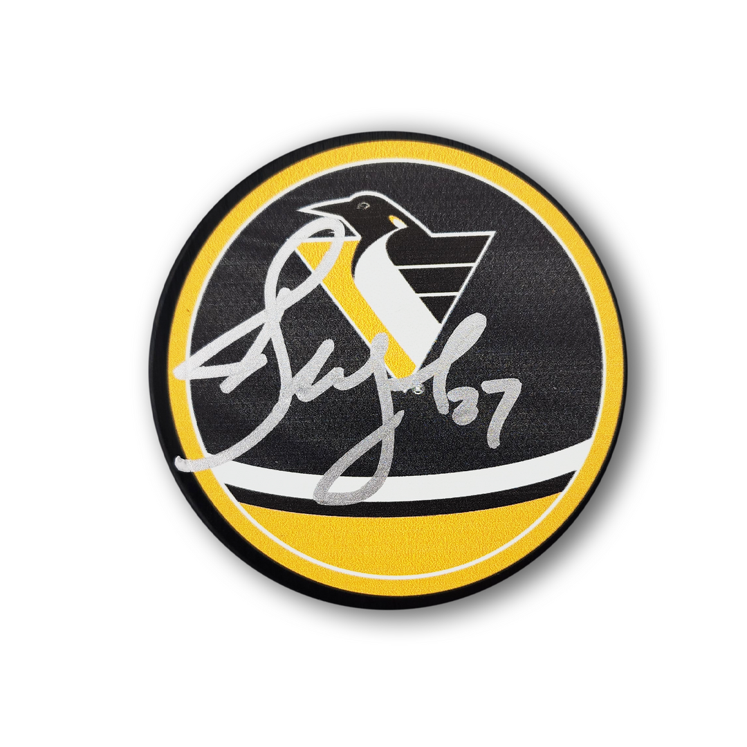 Alex Kovalev Autographed Pittsburgh Penguins Reverse Retro Hockey Puck