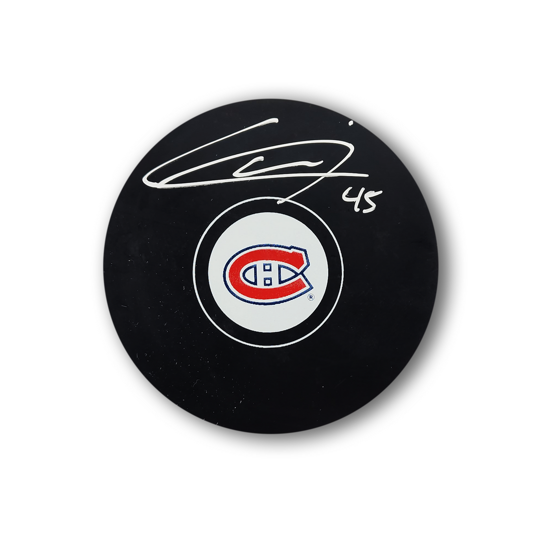 Alexandre Carrier Autographed Montreal Canadiens Hockey Puck