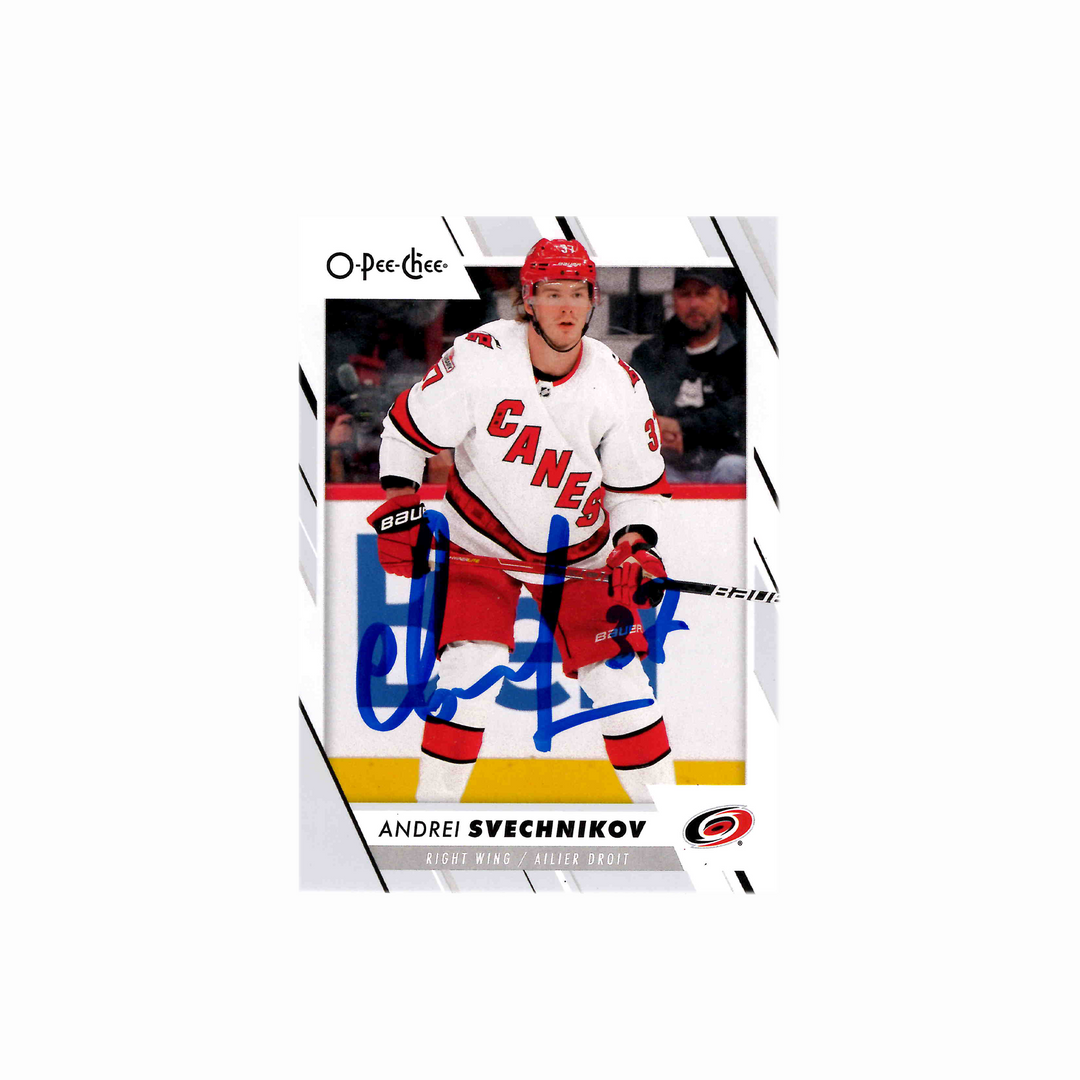 Andrei Svechnikov Autographed Carolina Hurricanes 2023-24 O-Pee-Cee Hockey Card