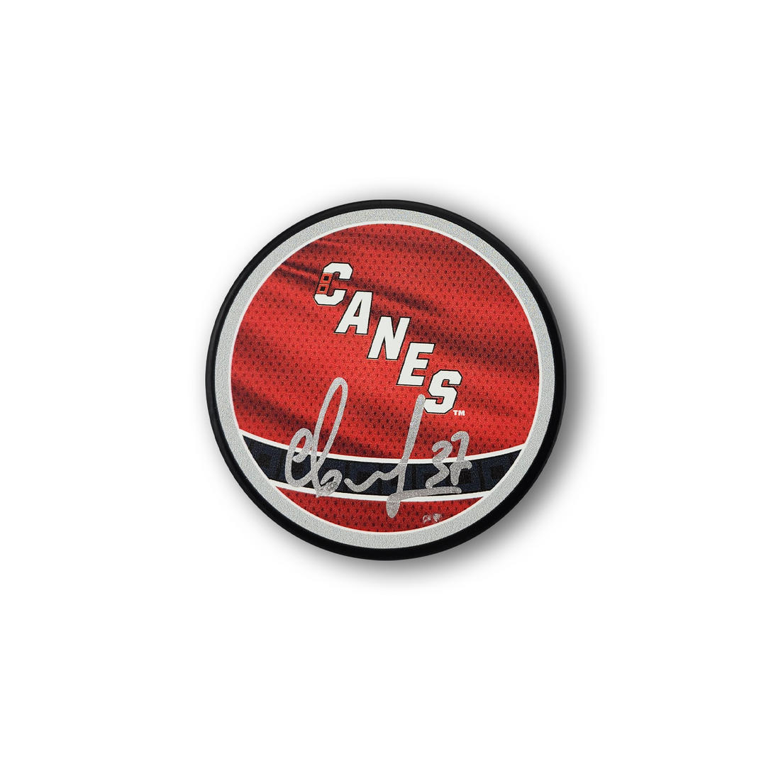 Andrei Svechnikov Autographed Carolina Hurricanes Reverse Retro Hockey Puck