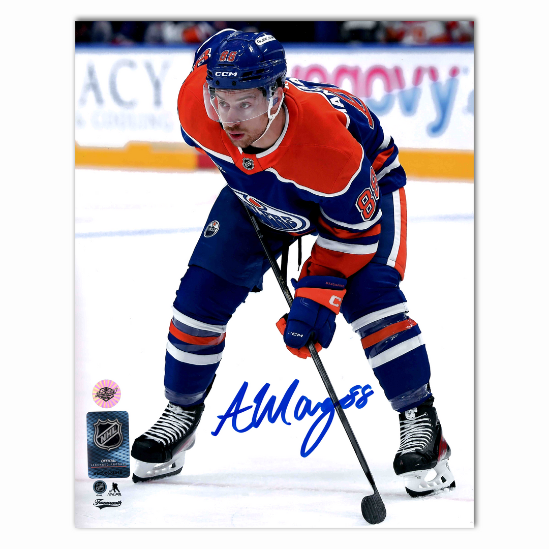 Andrew Mangiapane Autographed Edmonton Oilers Home 8x10 Photo
