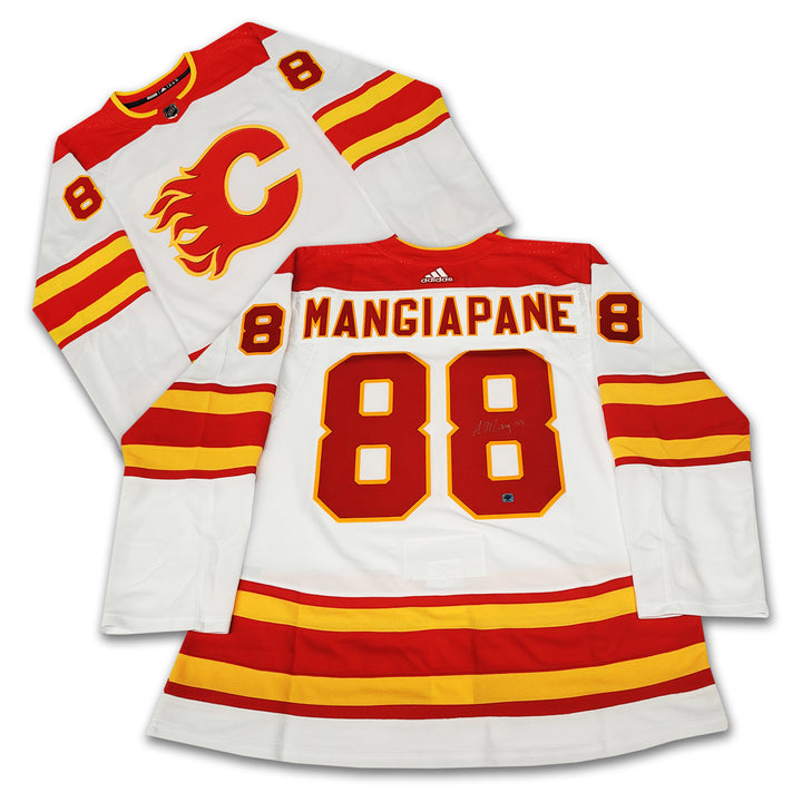 Andrew Mangiapane Calgary Flames White Adidas Jersey Inscribed 1st Goal 9/2/19