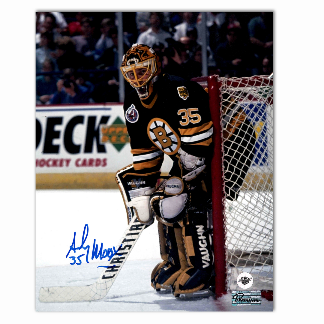 Andy Moog Autographed Boston Bruins Home 8x10 Photo (Color)