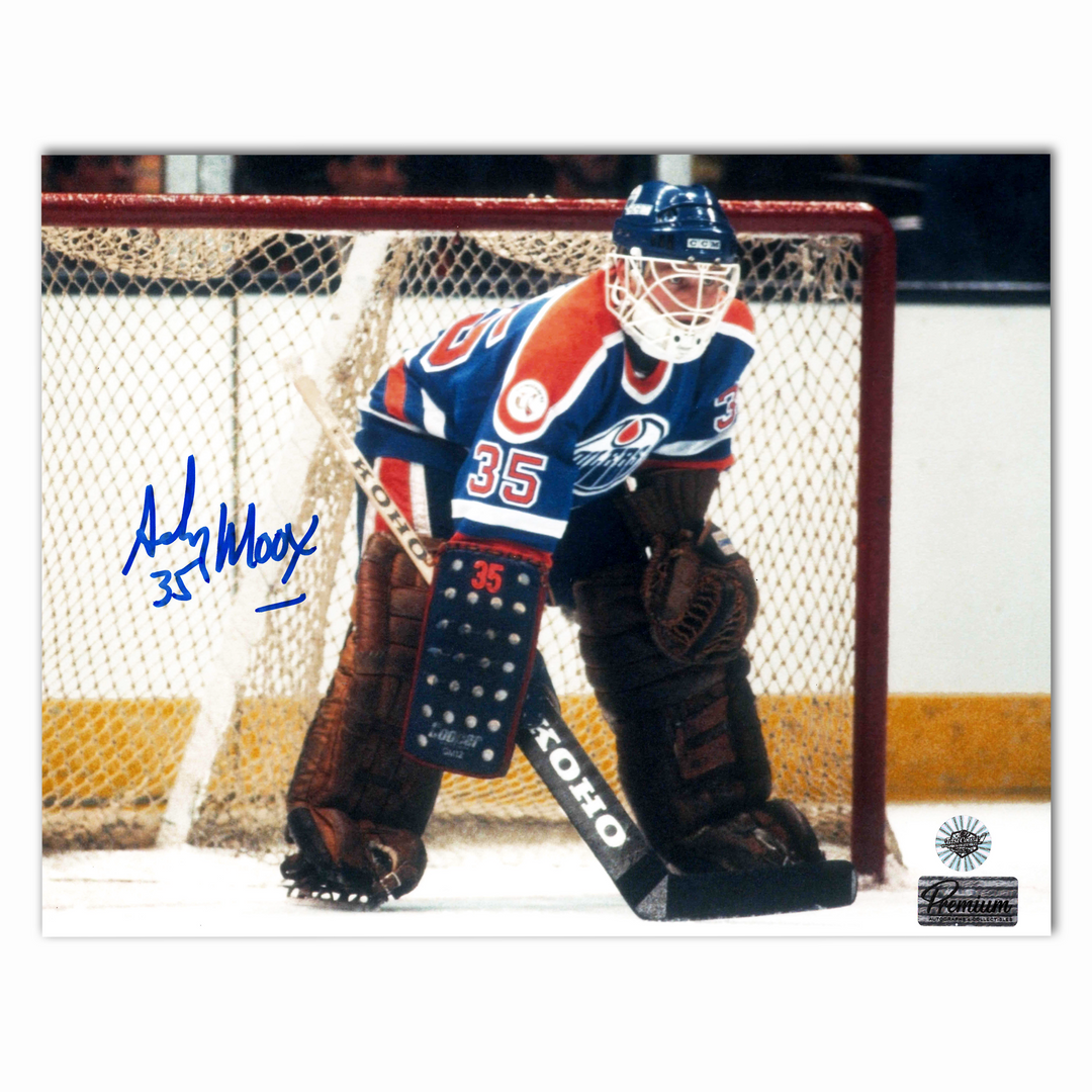 Andy Moog Autographed Edmonton Oilers Horizontal 8x10 Photo