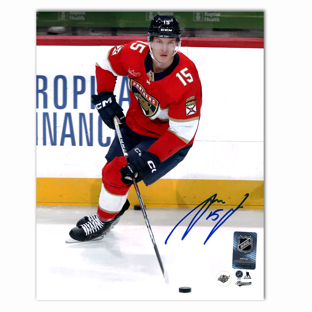 Anton Lundell Autographed Florida Panthers Home 8x10 Photo