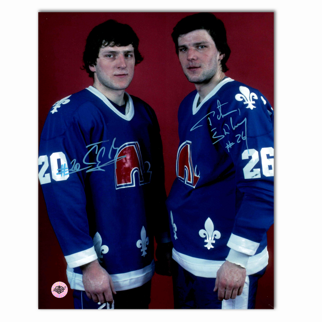 Peter Stastny and Anton Stastny Autographed Quebec Nordiques 8x10 Photo