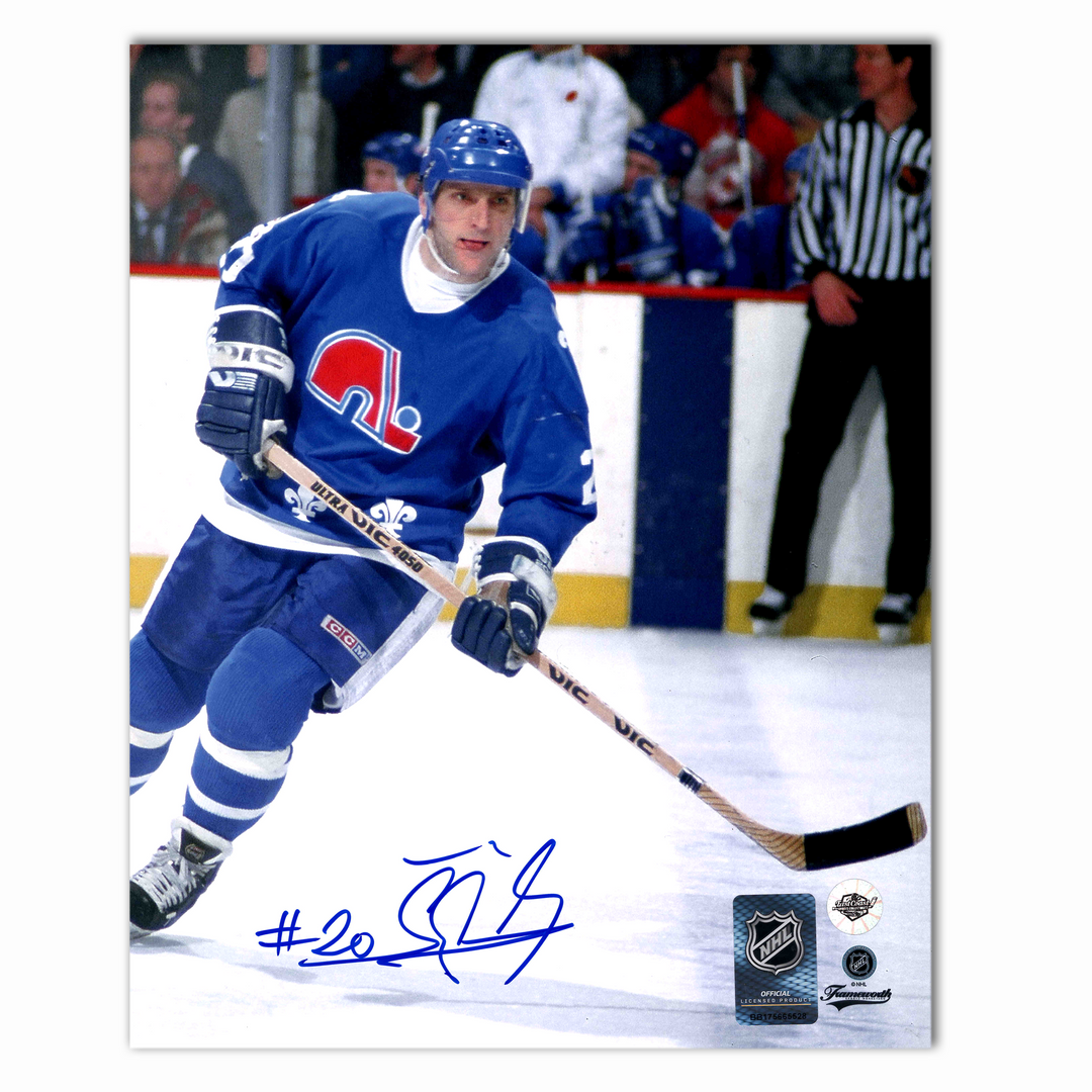 Anton Stastny Autographed Quebec Nordiques Home 8x10 Photo (Close Up)