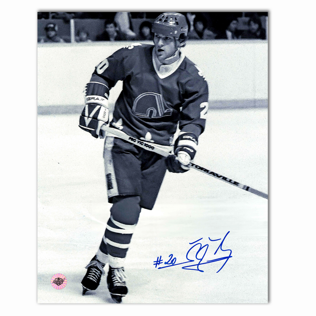 Anton Stastny Autographed Quebec Nordiques Home 8x10 Photo (Black and White)