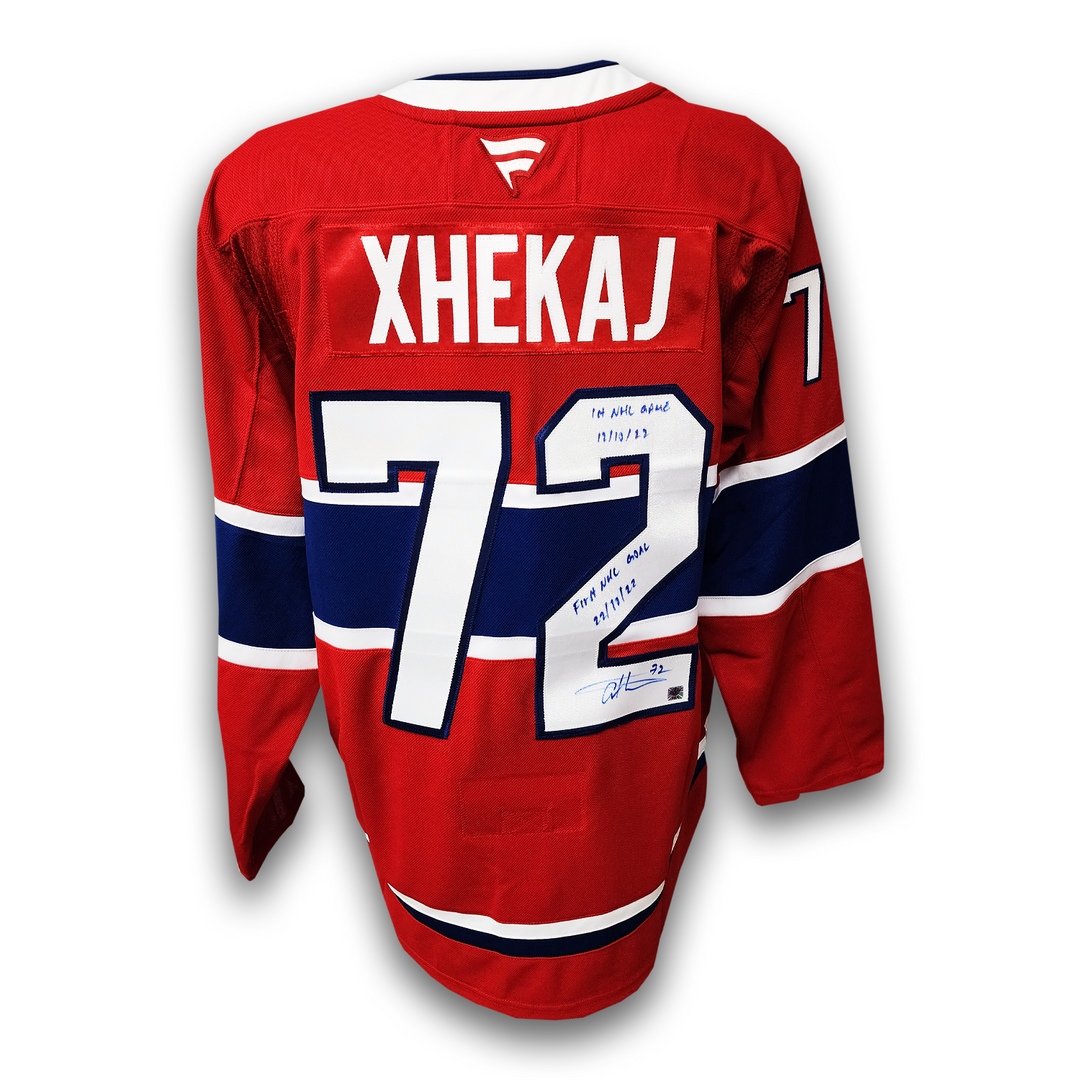 Arber Xhekaj Autographed Montreal Canadiens Fanatics Premium Jersey Inscribed