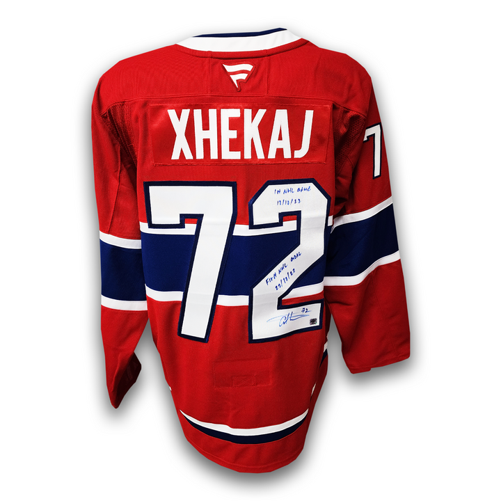 Arber Xhekaj Autographed Montreal Canadiens Fanatics Premium Jersey Inscribed