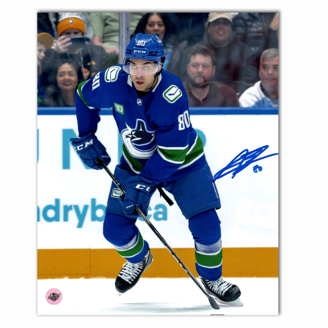 Arshdeep Bains Autographed Vancouver Canucks Home 8x10 Photo