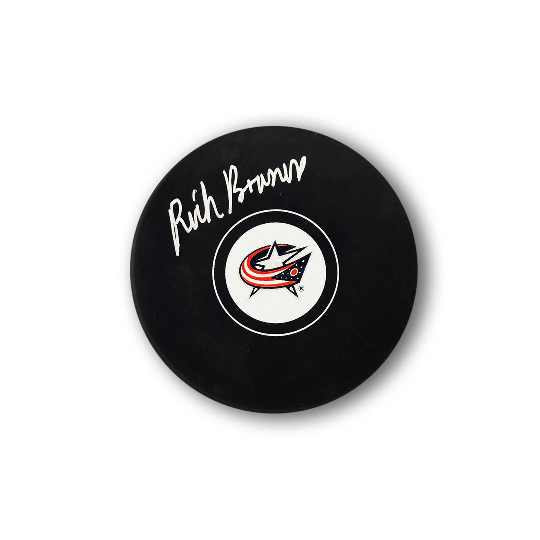 Rick Bowness Autographed Columbus Blue Jackets Hockey Puck