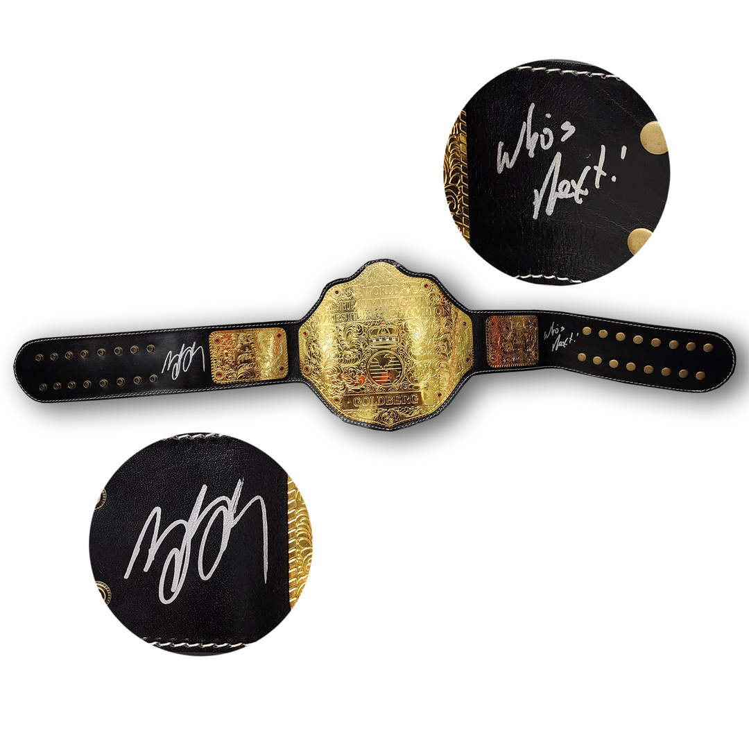 Bill Goldberg Autographed Wrestling Leather World Heavyweight Championship Belt