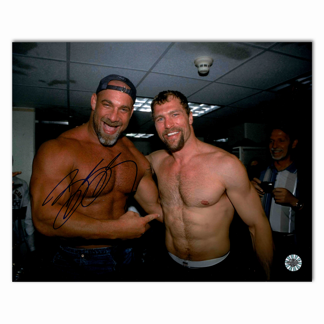 Bill Goldberg Autographed New Jersey Devils Stanley Cup with Scott Stevens 8x10 Photo