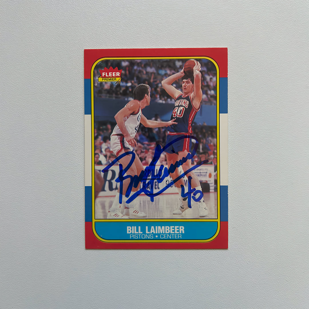 1986-87 Fleer #61 BILL LAIMBEER Autographed Card