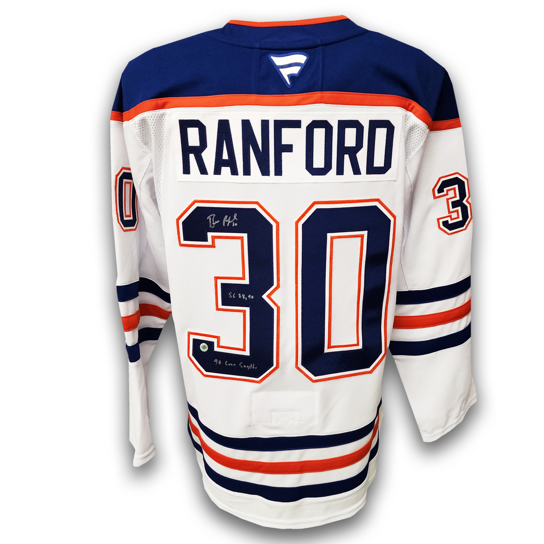 Bill Ranford Autographed Edmonton Oilers Away Fanatics Premium Inscribed