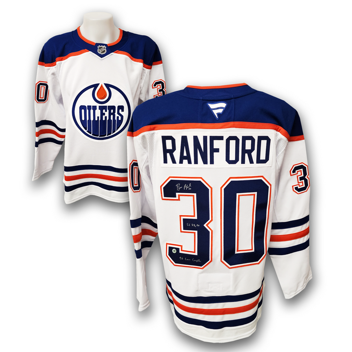 Bill Ranford Autographed Edmonton Oilers Away Fanatics Premium Inscribed