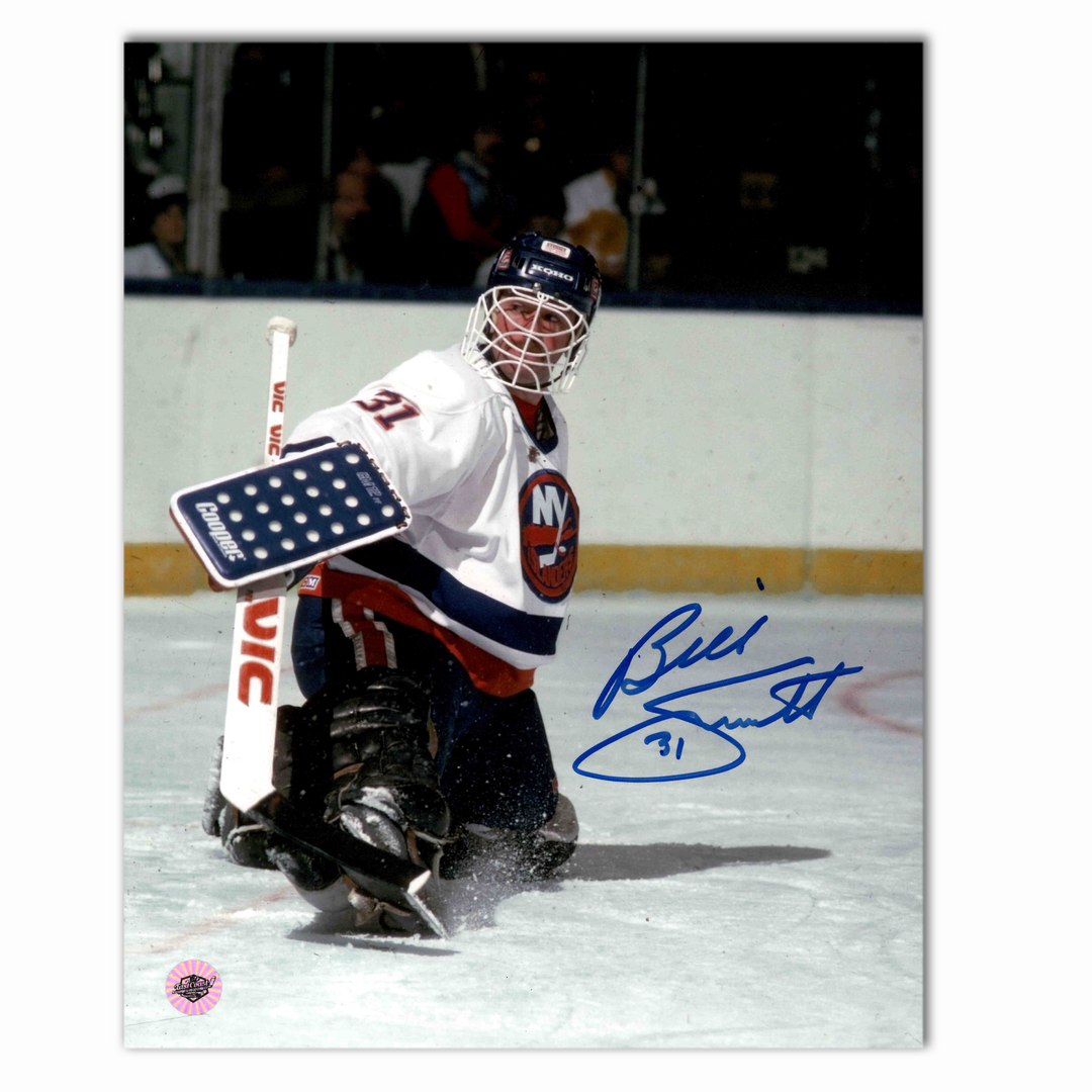 Billy Smith Autographed New York Islanders Away 8x10 Photo