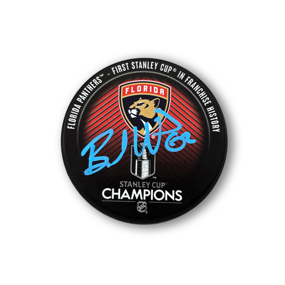 Brandon Montour Autographed Florida Panthers 2024 Stanley Cup Hockey Puck