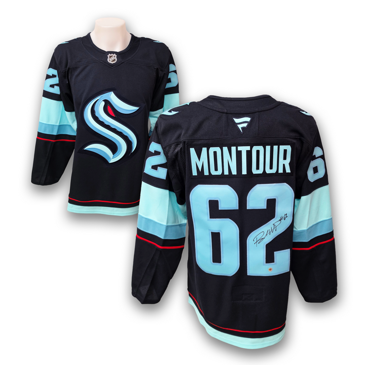Brandon Montour Autographed Seattle Kraken Home Fanatics Premium Jersey