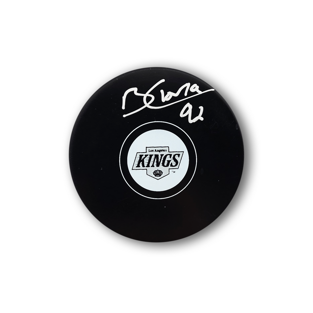 Brandt Clarke Autographed Los Angeles Kings Hockey Puck