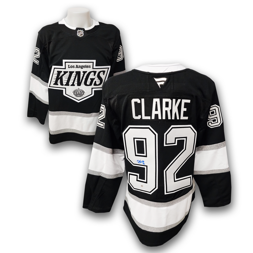 Brandt Clarke Autographed Los Angeles Kings Home Fanatics Premium Jersey