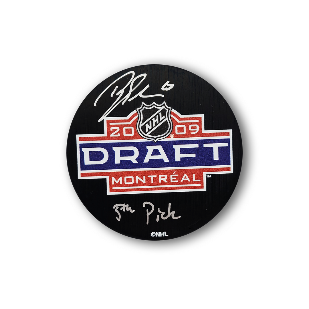 Brayden Schenn Autographed 2009 NHL Draft Hockey Puck Inscribed 5th Pick