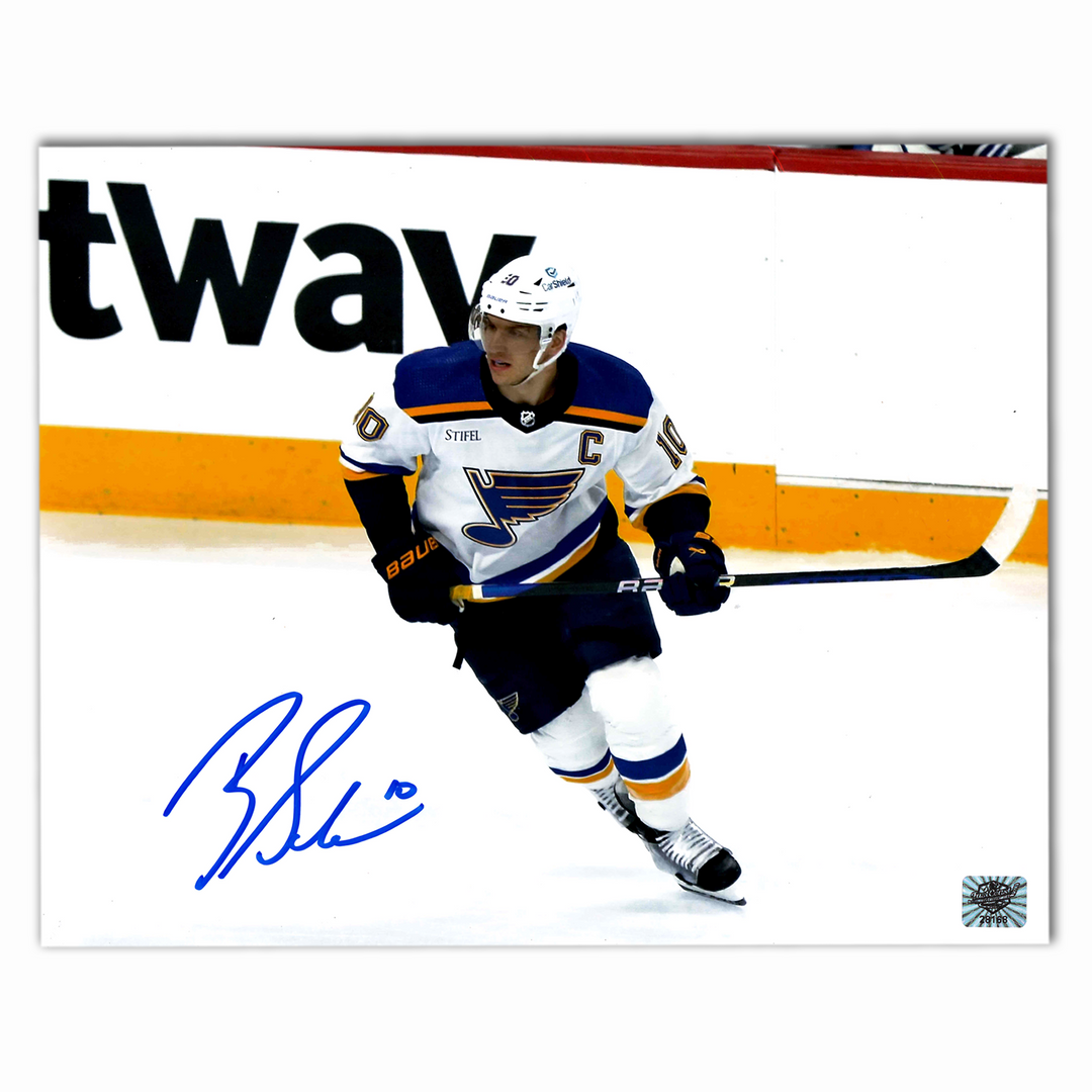 Brayden Schenn Autographed St. Louis Blues Away 8x10 Horizontal Photo