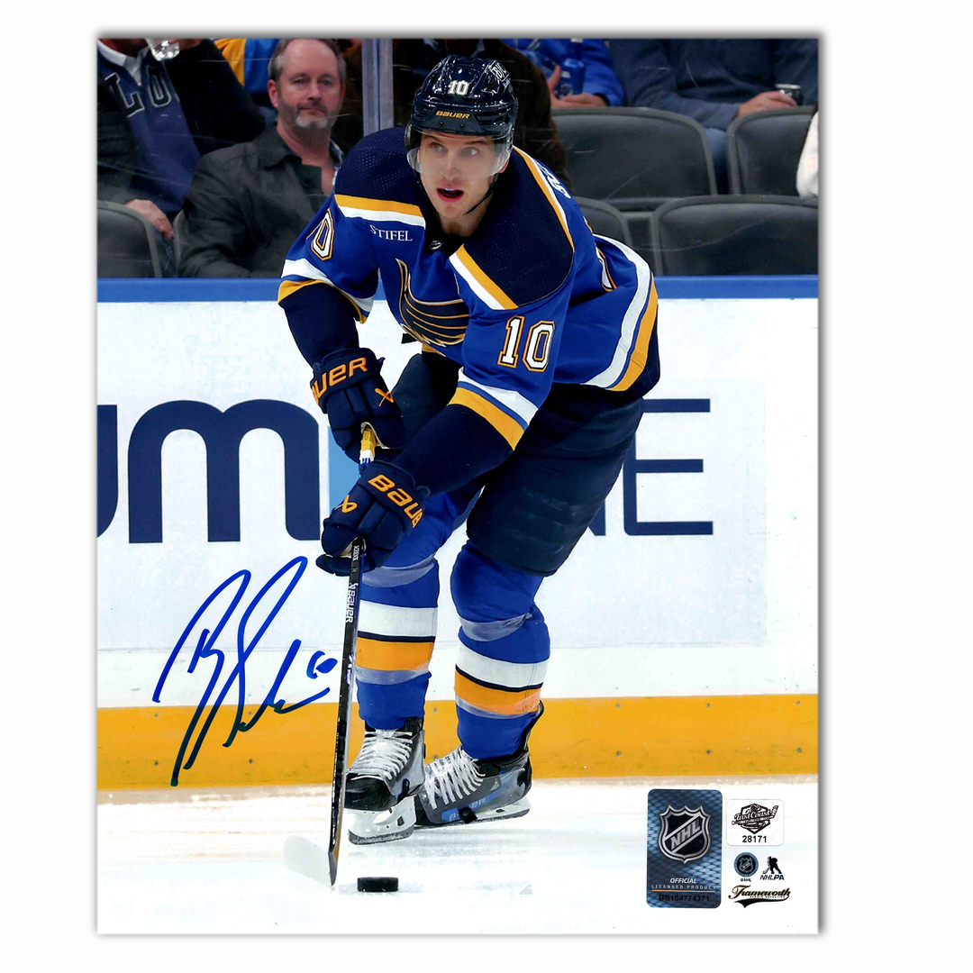 Brayden Schenn Autographed St. Louis Blues Home 8x10 Photo