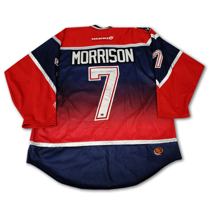 Brendan Morrison Vancouver Canucks Red Gradient Orca Jersey Inscribed West Coast Express