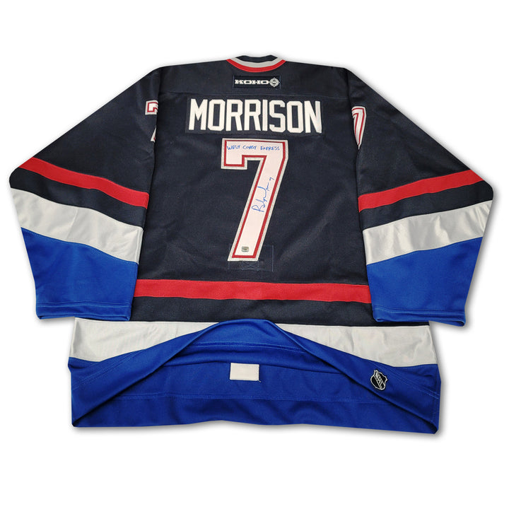 Brendan Morrison Vancouver Canucks Navy Koho Authentic Jersey Inscribed West Coast Express