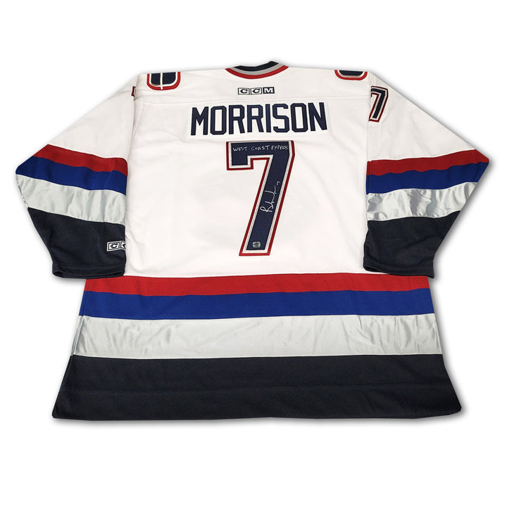 Brendan Morrison Vancouver Canucks White Jersey Inscribed West Coast Express