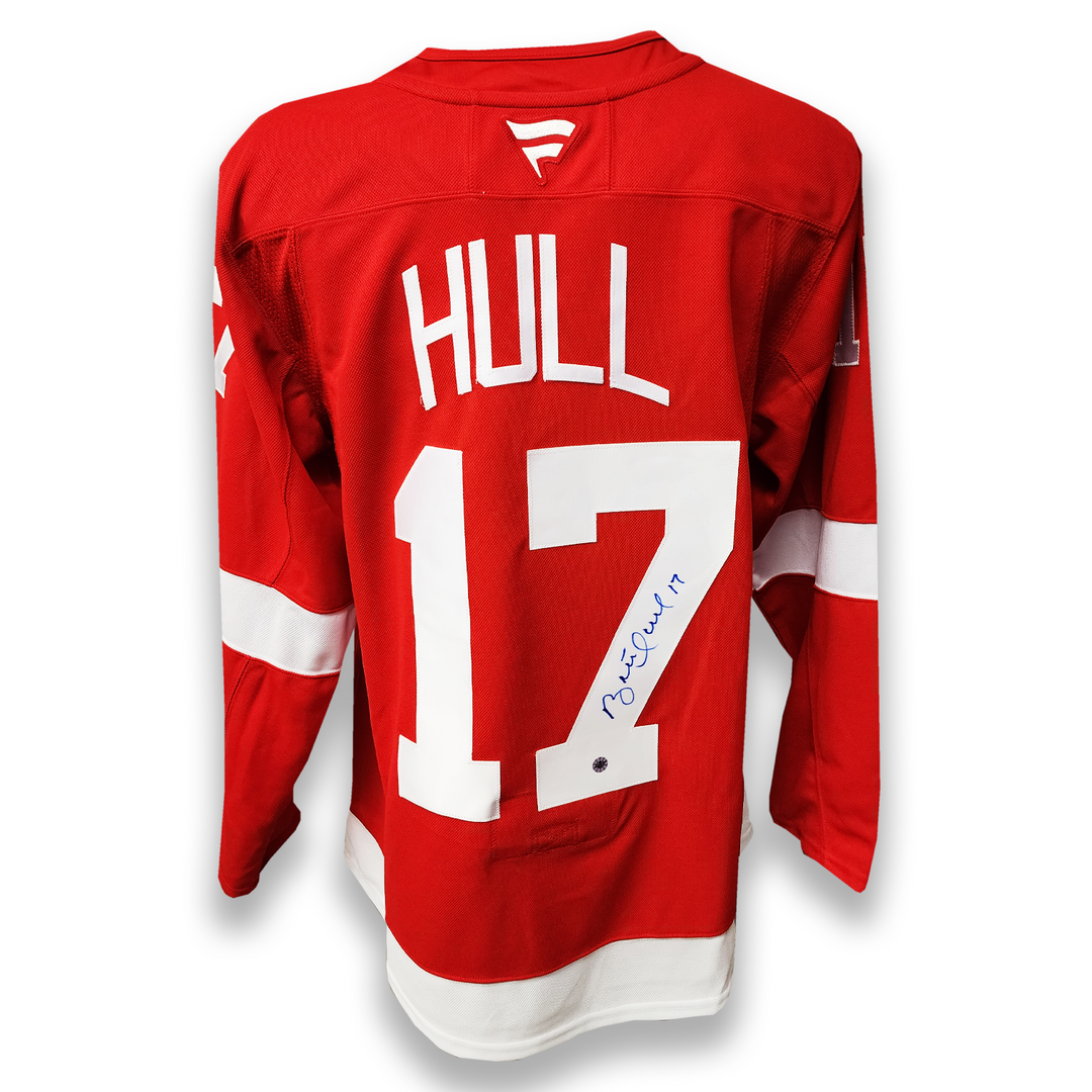 Brett Hull Autographed Detroit Red Wings Home Fanatics Premium Jersey