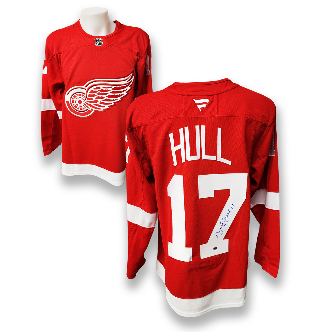 Brett Hull Autographed Detroit Red Wings Home Fanatics Premium Jersey