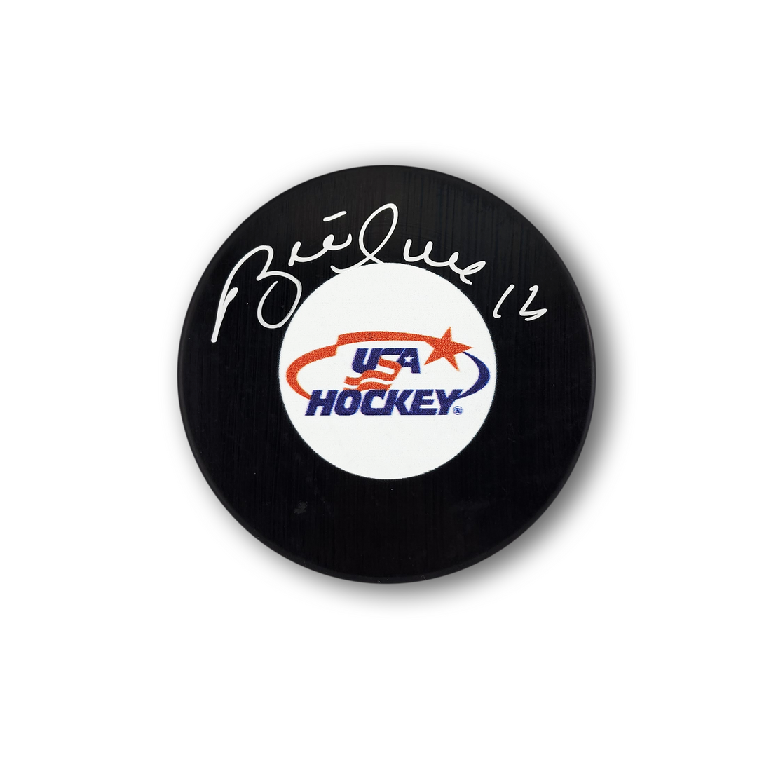 Brett Hull Autographed Team USA Hockey Puck