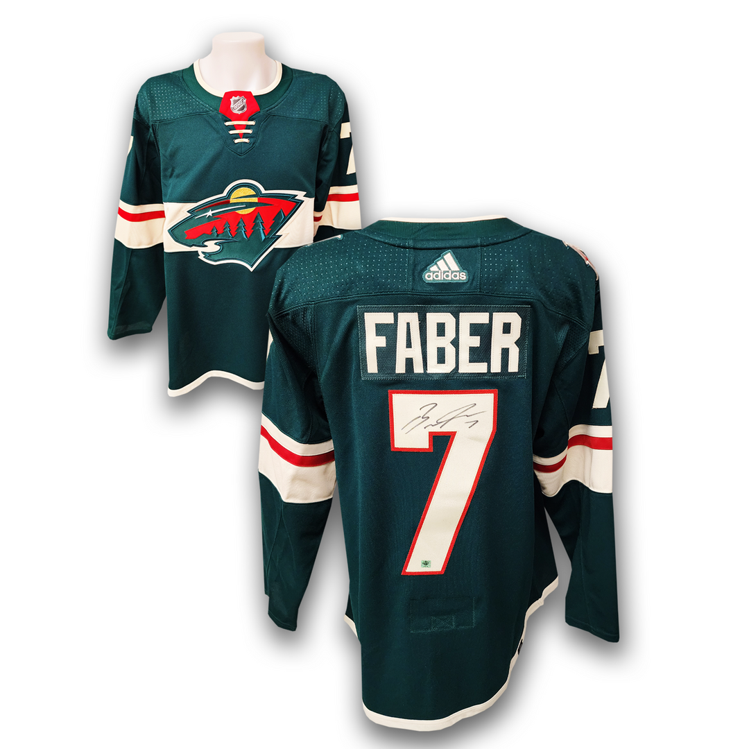 Brock Faber Autographed Minnesota Wild Home Adidas Jersey