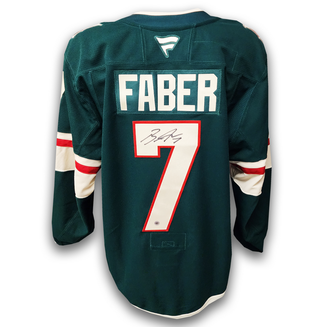 Brock Faber Autographed Minnesota Wild Home Fanatics Authentic Pro Jersey