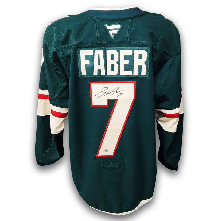 Brock Faber Autographed Minnesota Wild Home Fanatics Authentic Pro Jersey