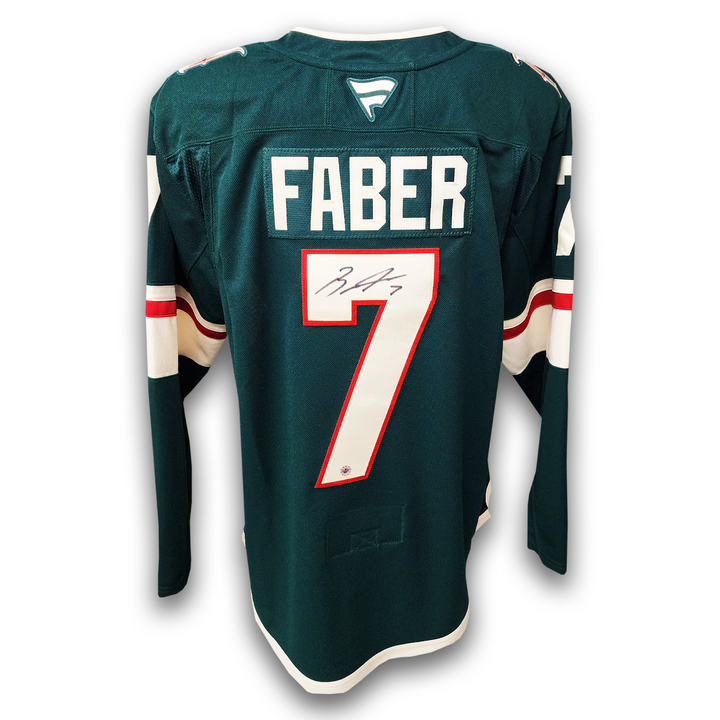 Brock Faber Autographed Minnesota Wild Home Fanatics Premium Jersey