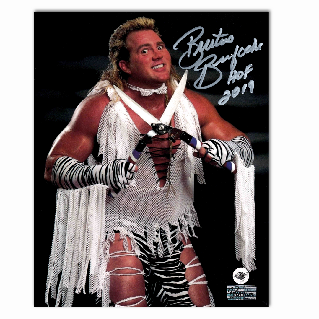 Brutus Beefcake Autographed WWE 8x10 Photo (White Pants)