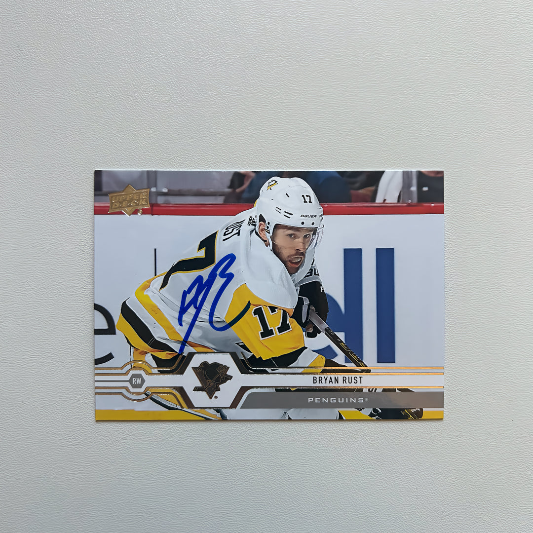 2019-20 UD Upper Deck #99 BRYAN RUST Autographed Card - Pittsburgh Penguins