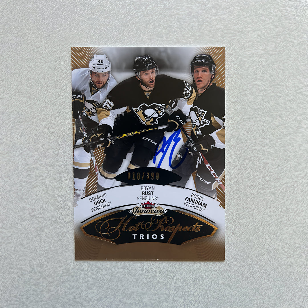 2014-15 Fleer Showcase Trios #105 BRYAN RUST Autographed Rookie Card - #/399
