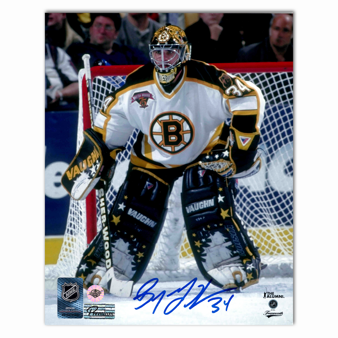 Byron Dafoe Autographed Boston Bruins Away Against The Post 8x10 Photo