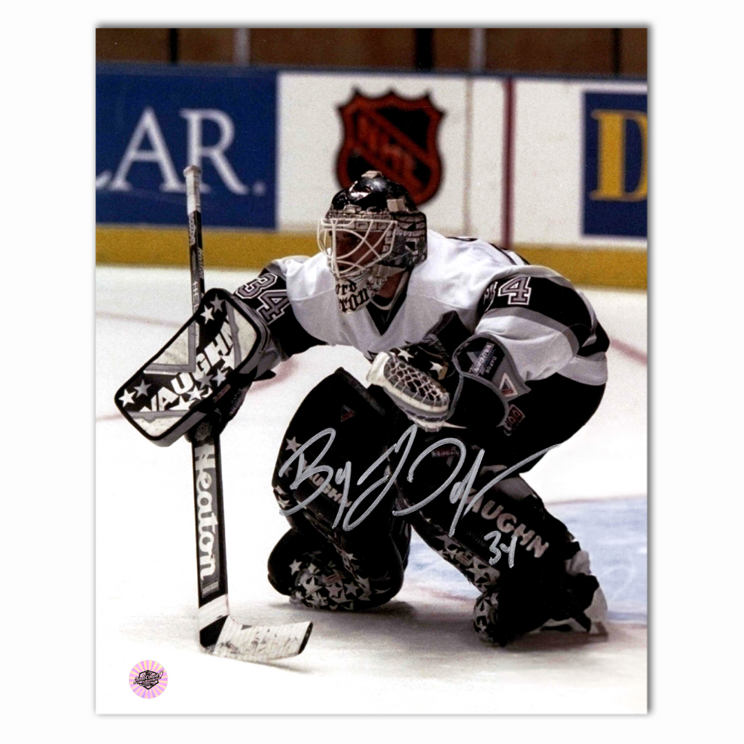 Byron Dafoe Autographed Los Angeles Kings Away 8x10 Photo