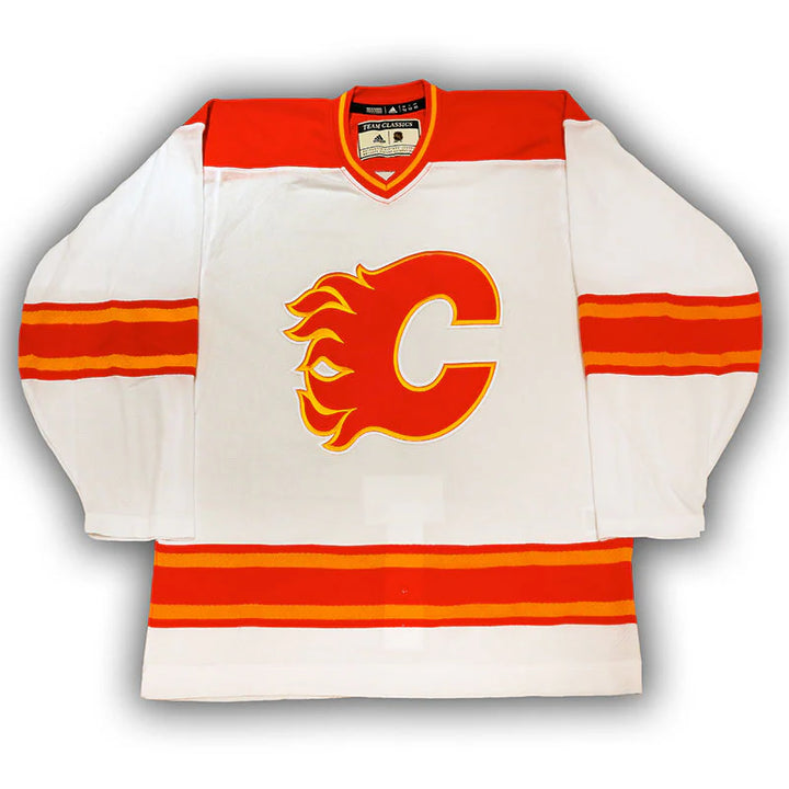 Calgary Flames 1981-1994 White Adidas Team Classic Jersey (Size 52)